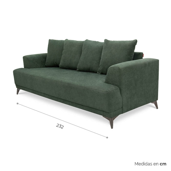 Sofa Tela Verde Bria | Sofá | salas